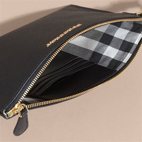 leather clutch bag with check lining burberry|burberry clutch bags for women.